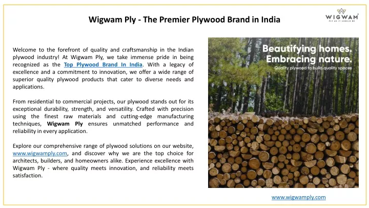 wigwam ply the premier plywood brand in india