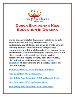 Durga Saptashati Kids Education In Dwarka