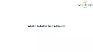 What is Palliative Care in Cancer