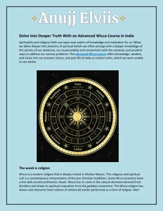 Delve Into Deeper Truth With an Advanced Wicca Course in India