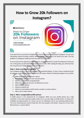 How to Grow 20k Followers on Instagram?
