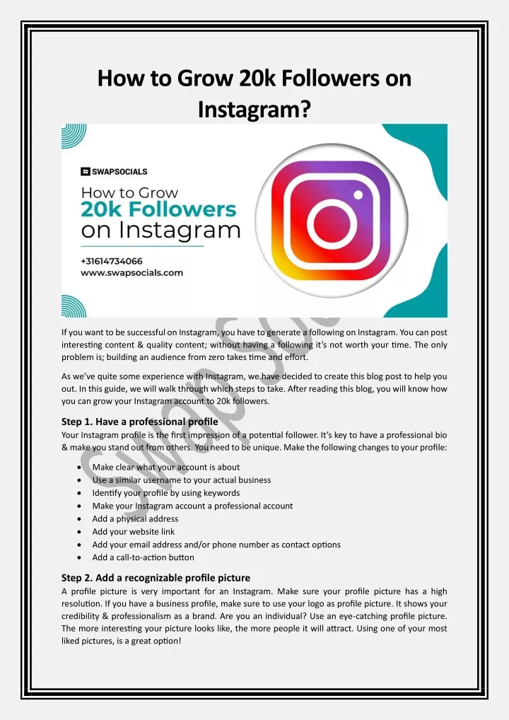 how to grow 20k followers on instagram