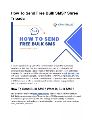 How To Send Free Bulk SMS_ Shree Tripada