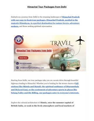 himachal tour packages from delhi