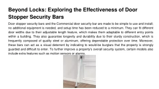 beyond locks exploring the effectiveness of door stopper security bars