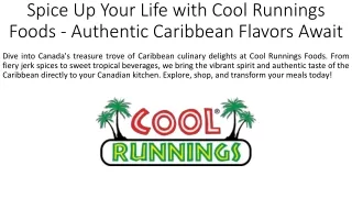 Spice Up Your Life with Cool Runnings Foods - Authentic Caribbean Flavors Await