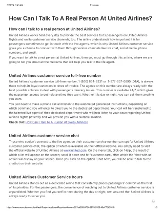 How Can I Talk To A Real Person At United Airlines?