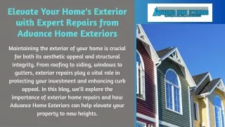 Weather the Elements in Style Expert Exterior Repairs by Advance Home Exteriors