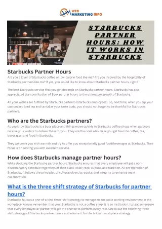 What is Starbucks Partner Hour and how it works at Starbucks