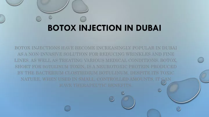 botox injection in dubai