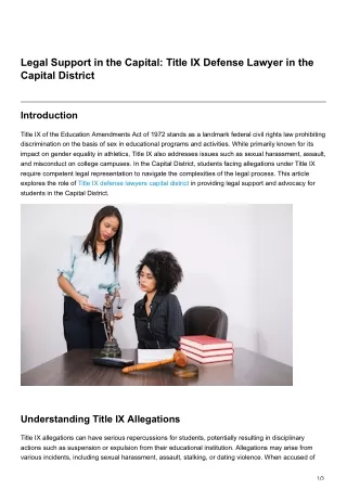 Legal Support in the Capital Title IX Defense Lawyer in the Capital District