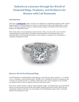 Embark on a Journey through the World of Diamond Rings