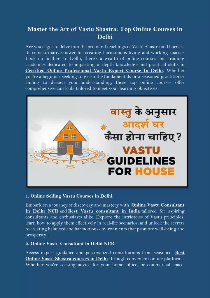 master the art of vastu shastra top online