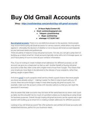 Buy Old Gmail Accounts