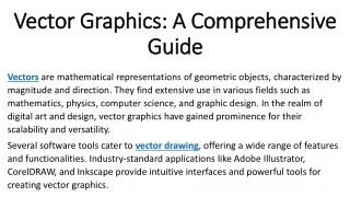 Vector Graphics A Comprehensive Guide