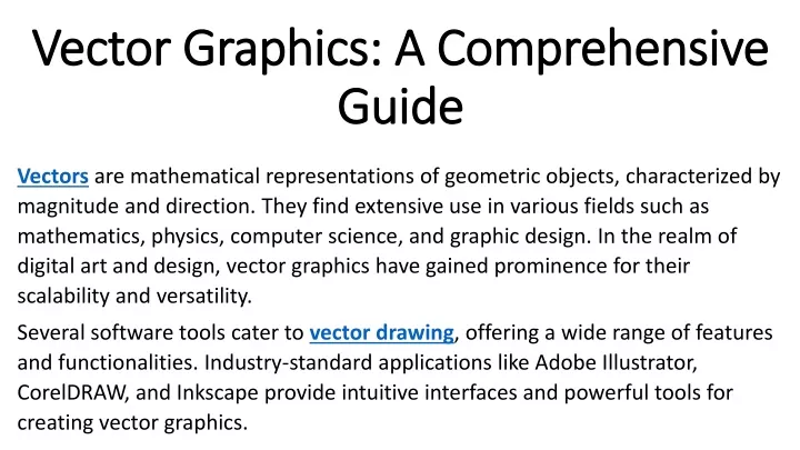vector graphics a comprehensive guide