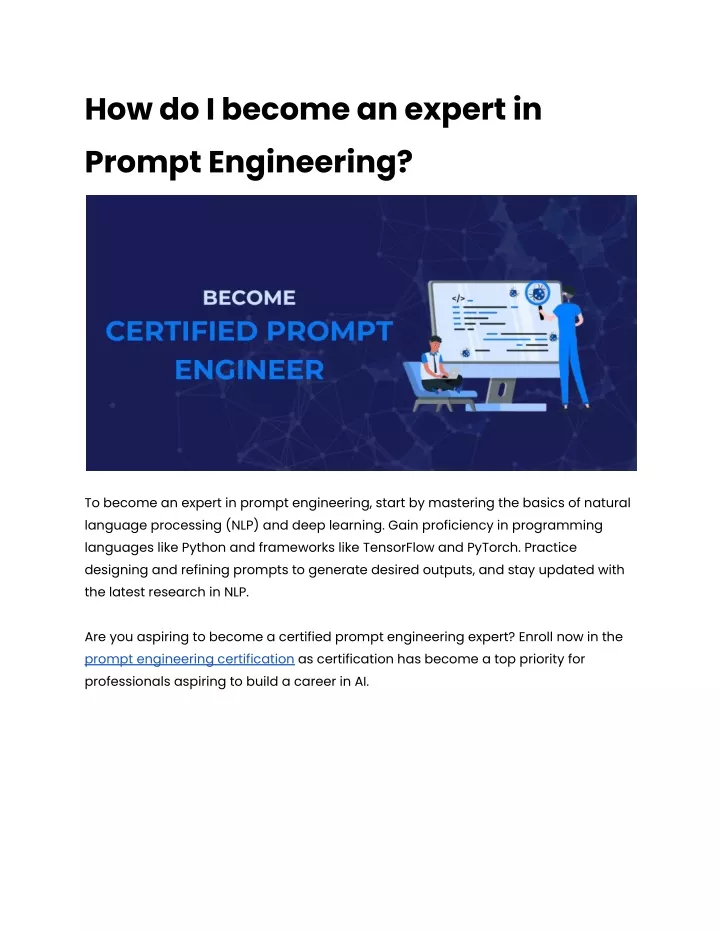 how do i become an expert in prompt engineering