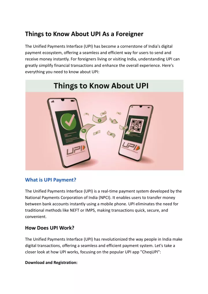 things to know about upi as a foreigner