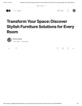 Transform Your Space: Discover Stylish Furniture Solutions for Every Room
