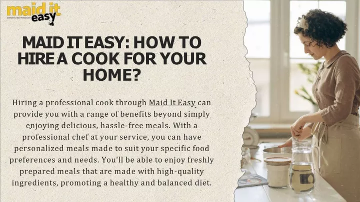 maid it easy how to hire a cook for your home