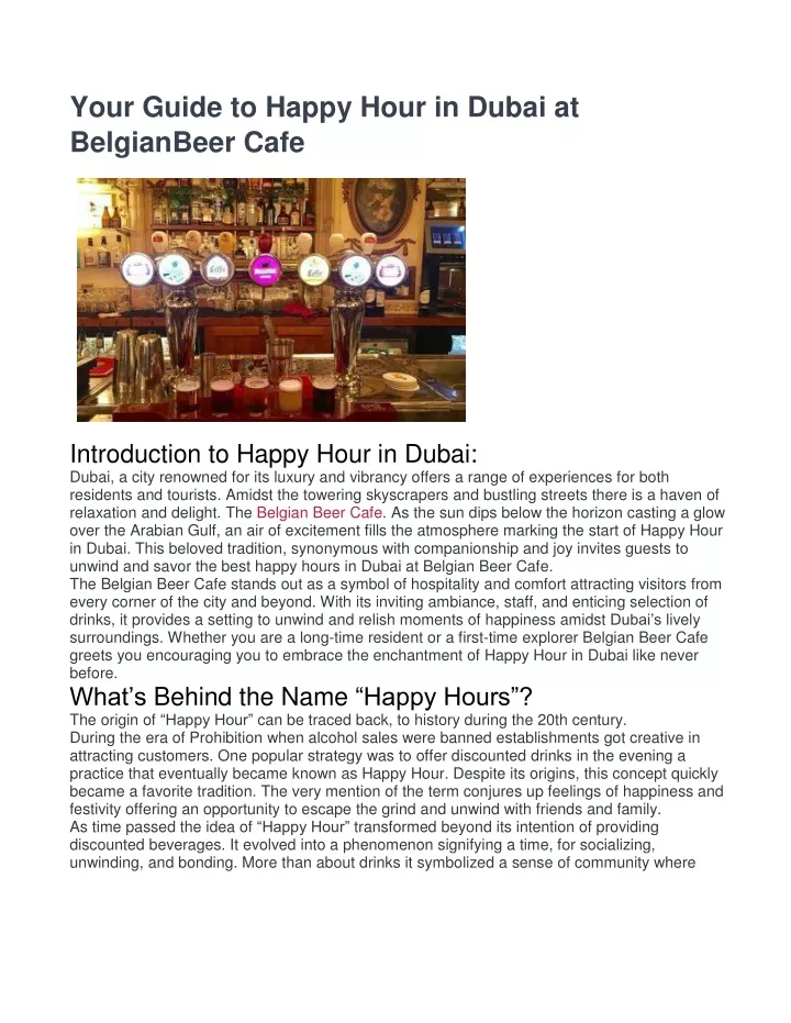 your guide to happy hour in dubai at belgianbeer