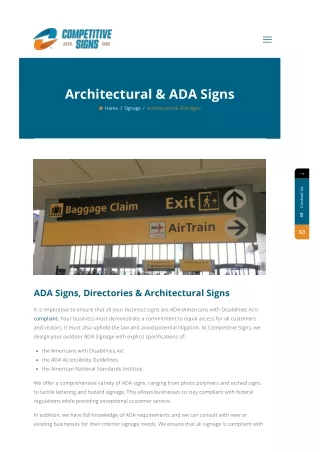 ADA Signs, Directories & Architectural Signs