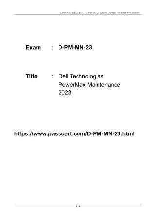 D-PM-MN-23 Dell PowerMax Maintenance 2023 Exam Dumps