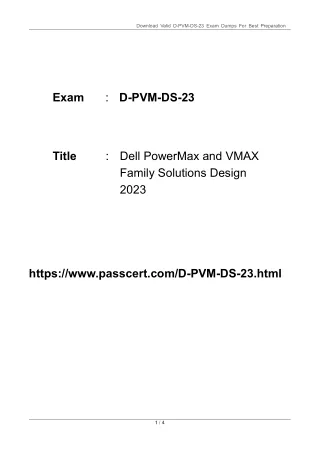 D-PVM-DS-23 Dell PowerMax and VMAX Family Solutions Design 2023 Dumps