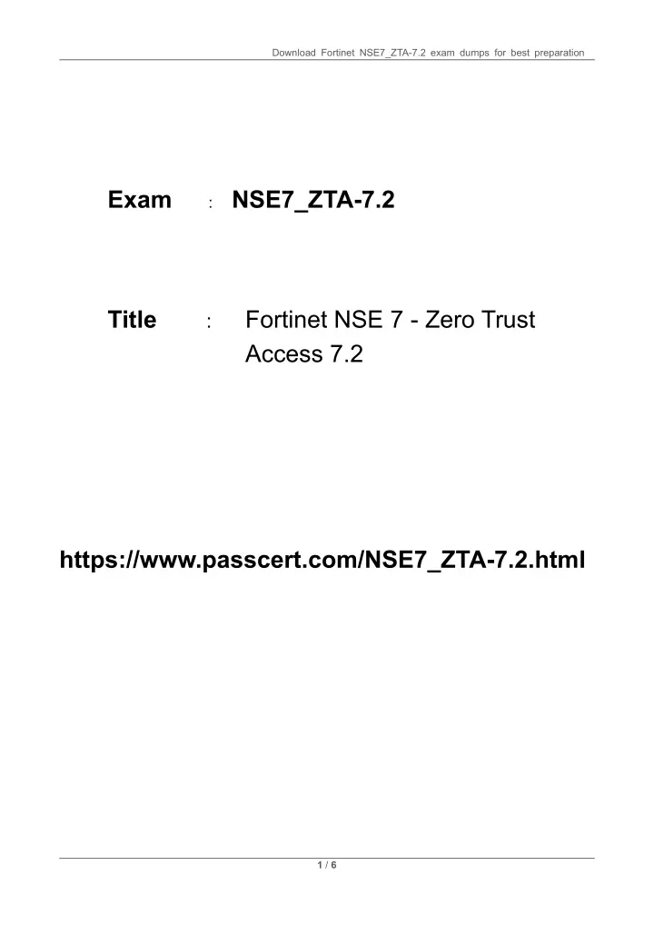 download fortinet nse7 zta 7 2 exam dumps