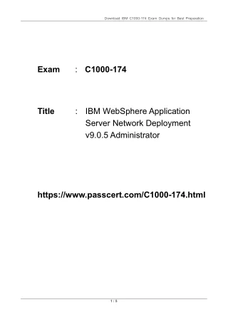 IBM WebSphere Application Server C1000-174 Dumps