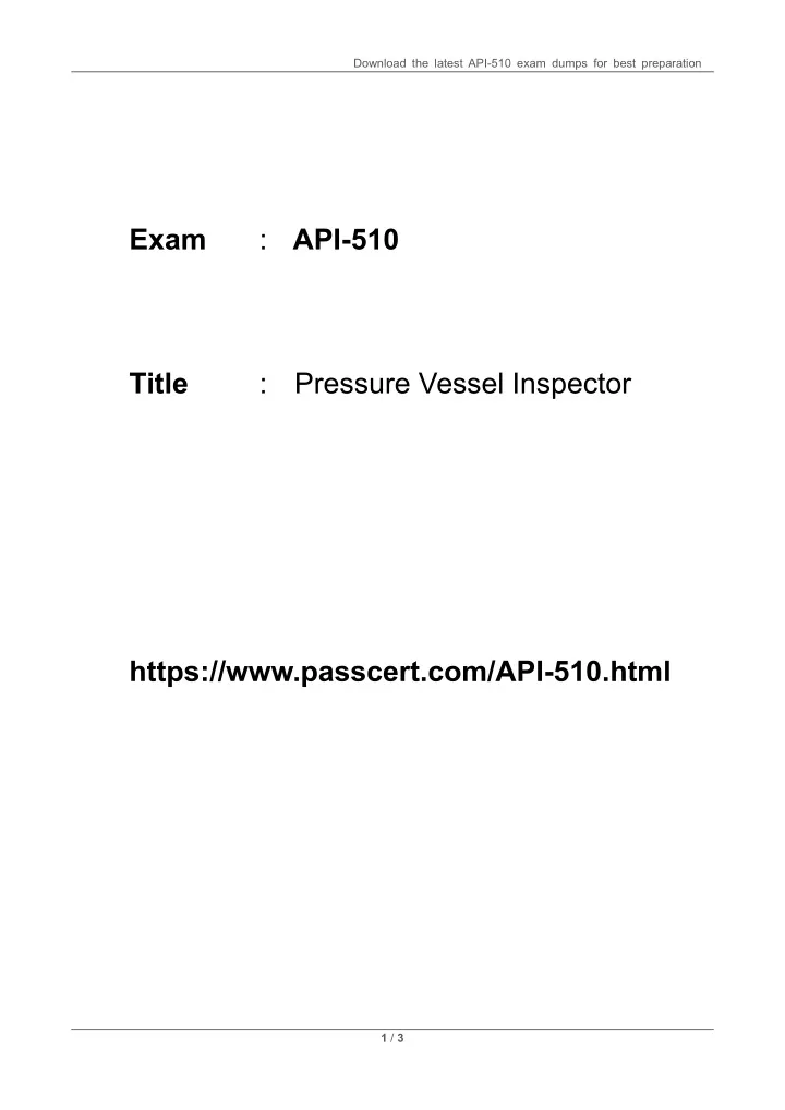 download the latest api 510 exam dumps for best