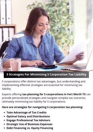 5 Strategies For Minimizing S Corporation Tax Liability
