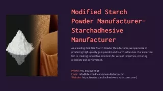 Modified Starch Powder Manufacturer, Best Modified Starch Powder Manufacturer