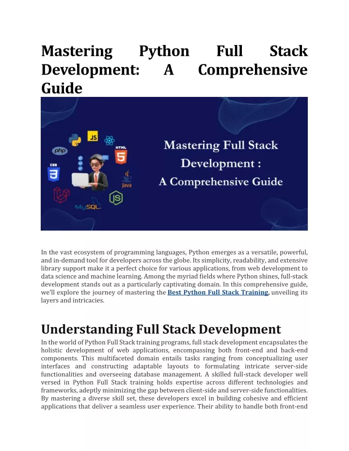 mastering development guide