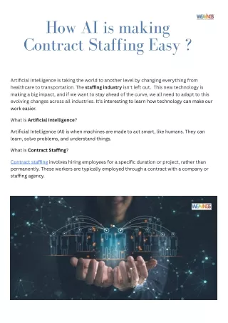 How AI is making Contract Staffing Easy ?