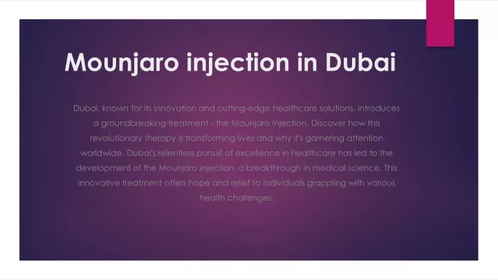 mounjaro injection in dubai