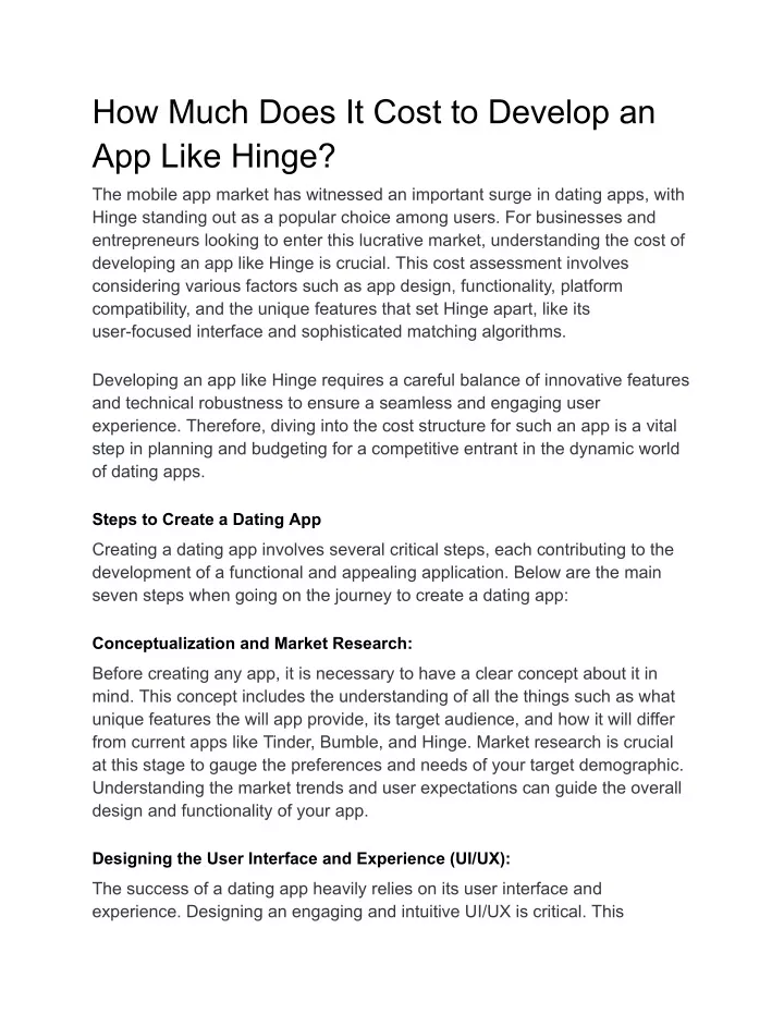 how much does it cost to develop an app like hinge