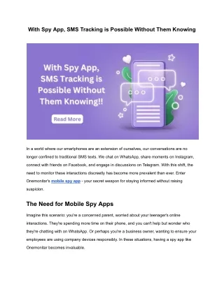 With Spy App, SMS Tracking is Possible Without Them Knowing