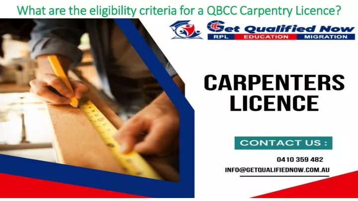 what are the eligibility criteria for a qbcc