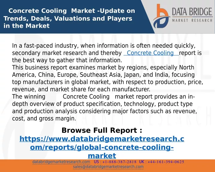 concrete cooling market update on trends deals
