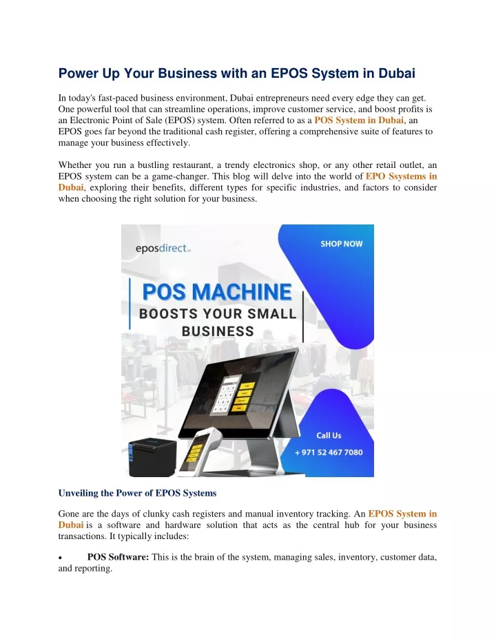 power up your business with an epos system