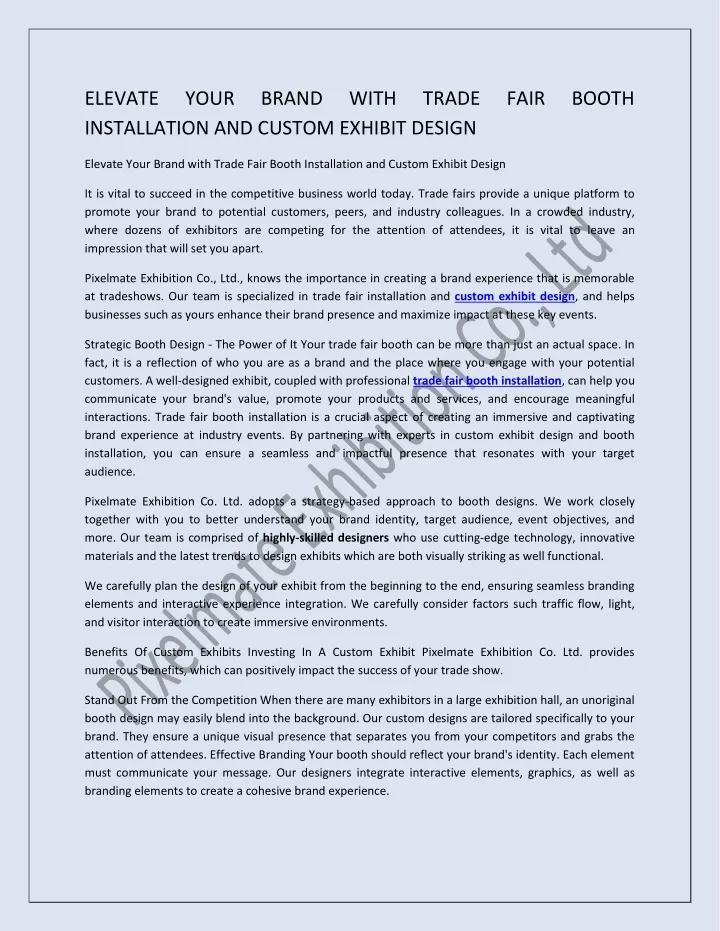 elevate installation and custom exhibit design