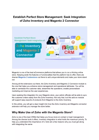 Optimize Your Magento Store with Zoho Inventory Connector: A Complete Guide