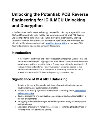 unlocking the potential pcb reverse engineering