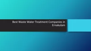 Best Waste Water Treatment Companies in Ernakulam