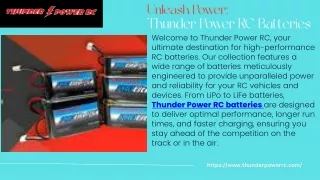 Utilize Thunder Power RC Batteries to Boost Power