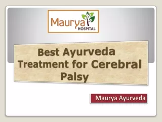Best Ayurveda Treatment for Cerebral Palsy