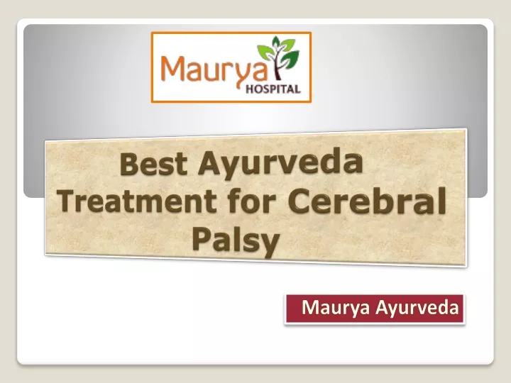 best ayurveda treatment for cerebral palsy