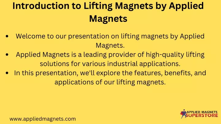 introduction to lifting magnets by applied magnets