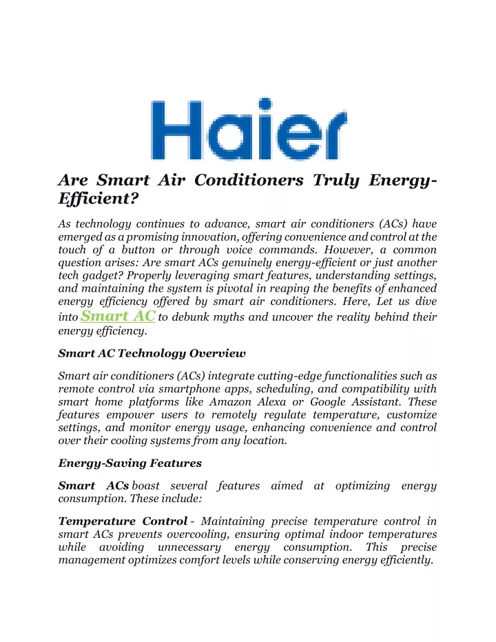 are smart air conditioners truly energy efficient